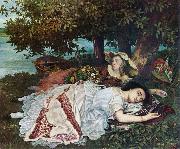 Gustave Courbet Madchen an der Seine Sweden oil painting artist